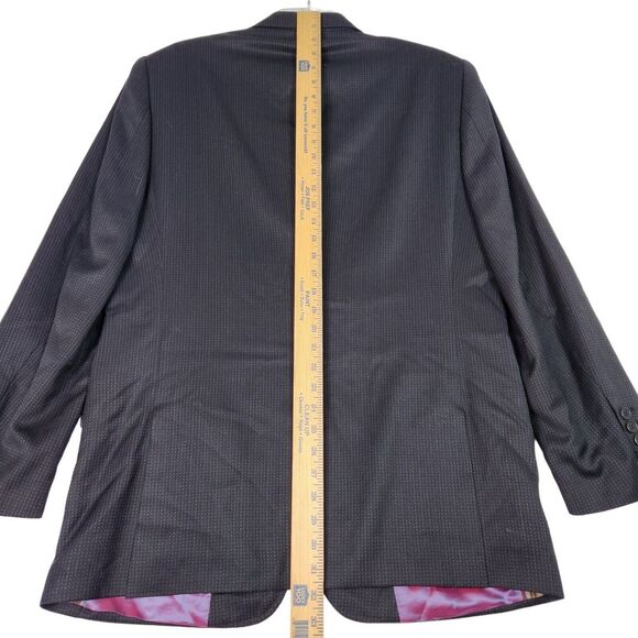 Ted Baker Blazer Mens 40R Black Muted Stripe Endurance 100% Wool 2 Button Coat - Picture 11 of 14